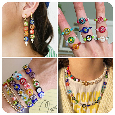 Handmade Millefiori Glass Beads LK-CD0001-002-1