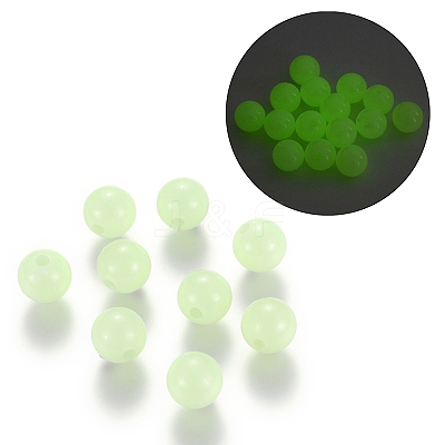 Luminous Acrylic Round Beads LACR-R002-8mm-01-1