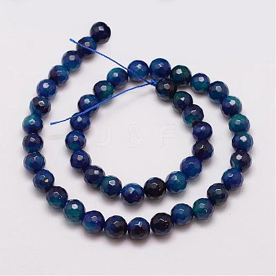 Natural Striped Agate/Banded Agate Bead Strands G-G882-8mm-D01-2-1