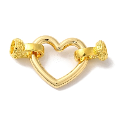 Heart Rack Plating Brass Fold Over Clasps KK-A225-17G-1