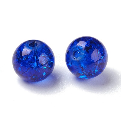 Mixed Baking Paint Crackle Glass & Glass Pearl Bead Sets HY-X0009-8mm-03-1