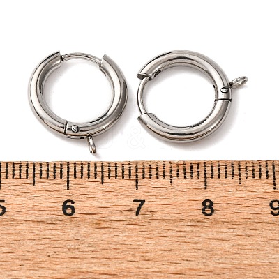 201 Stainless Steel Hoop Earring Findings STAS-D379-06D-P-1