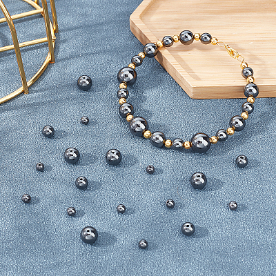 316Pcs Non-magnetic Synthetic Hematite Beads Strands G-PH0019-31-1