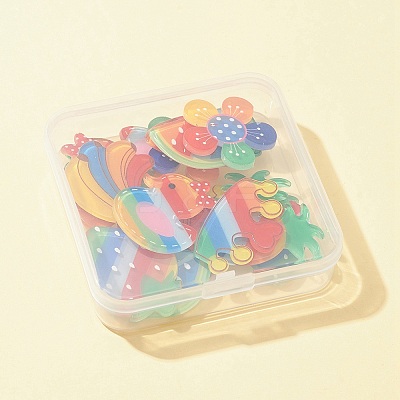 16Pcs 8 Style Acrylic Cabochons MACR-FS0001-46-1
