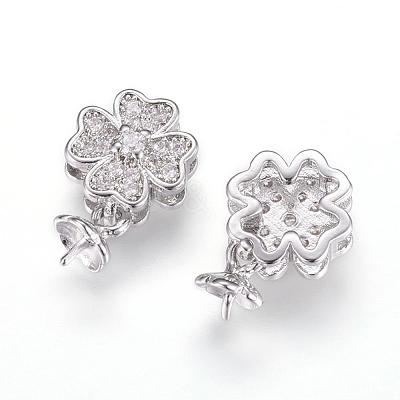 Long-Lasting Plated Brass Micro Pave Cubic Zirconia Peg Bails Pendants ZIRC-F063-19P-1