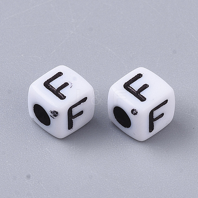 White Opaque Acrylic Beads LS-X-MACR-R869-02F-1