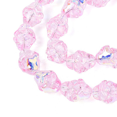 Electroplate Transparent Glass Beads Strands EGLA-N020-03D-1