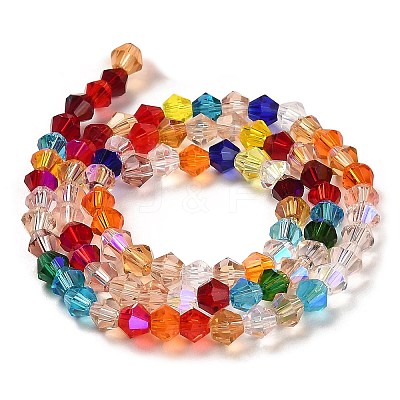 Transparent Electroplate Glass Beads Strands GLAA-F029-3mm-D29-1