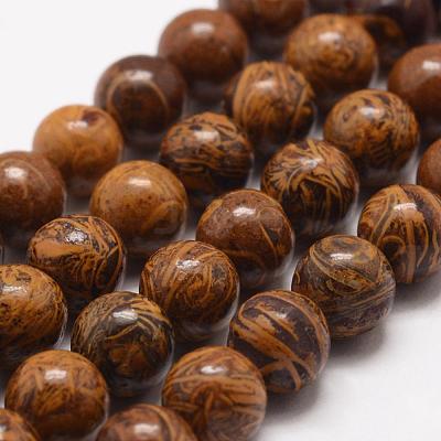 Natural Elephant Skin Jasper/Miriam Stone/Calligraphy Stone Beads Strands G-F512-10mm-1