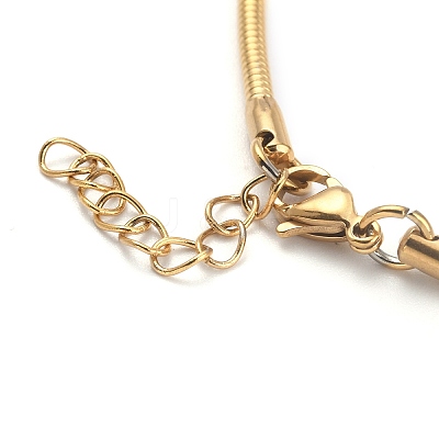 Ion Plating(IP) 304 Stainless Steel Round Snake Chain Bracelets BJEW-O186-08B-G-1