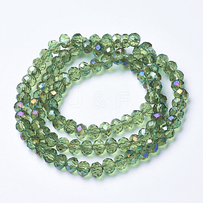 Electroplate Transparent Glass Beads Strands EGLA-A034-T6mm-F04-1