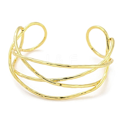 Brass Wire Wrap Cuff Bangle BJEW-Q771-01G-1