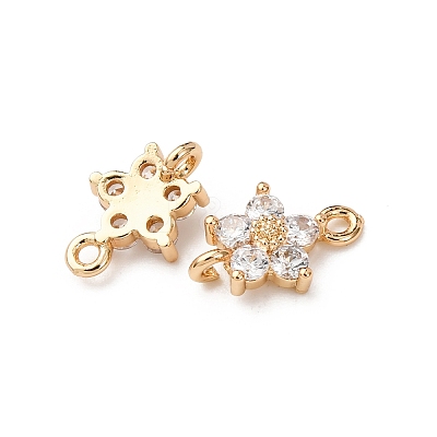 Brass Pave Cubic Zirconia Connector Charms ZIRC-L105-01G-1