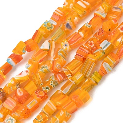 Handmade Millefiori Lampwork Beads Strands LAMP-P070-02A-01-1