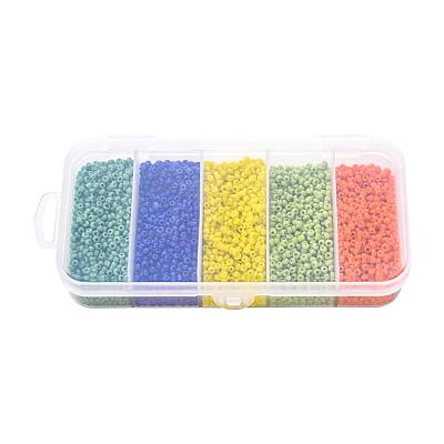 6000Pcs 5 Colors Glass Seed Beads SEED-YW0001-15B-1