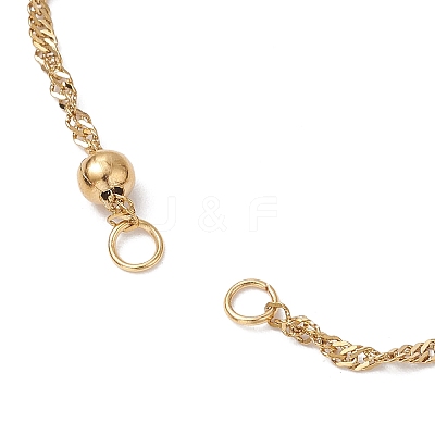 2Pcs 2 Colors 304 Stainless Steel Singapore Chain Bracelets Making AJEW-JB01307-1