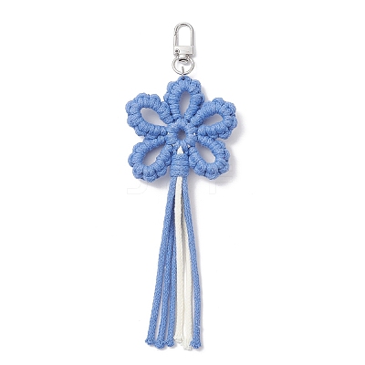 Flower Cotton Threads Pendants Decorations HJEW-TA00399-02-1