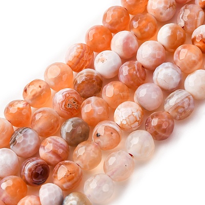 Faceted Natural Fire Crackle Agate Beads Strands X-G-F447-6mm-B03-1
