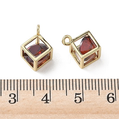 Brass Micro Pave Cubic Zirconia Pendants KK-A299-23G-05-1