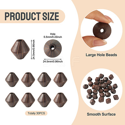Wood European Beads WOOD-TA0003-09A-1