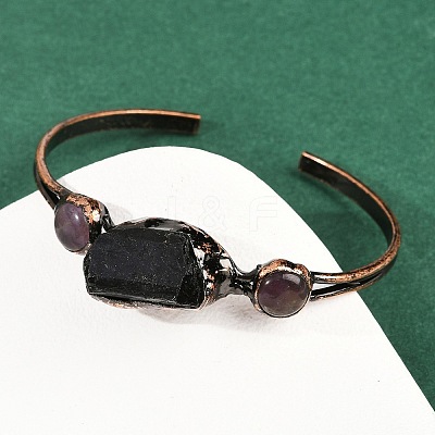 Natural Amethyst & Tourmaline  Cuff Bangles G-B149-16R-05-1