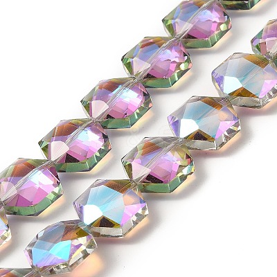 Transparent Electroplate Glass Beads Strands EGLA-E030-01E-01-1