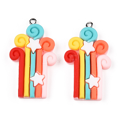 Opaque Resin Pendants RESI-CJC0011-32B-02-1