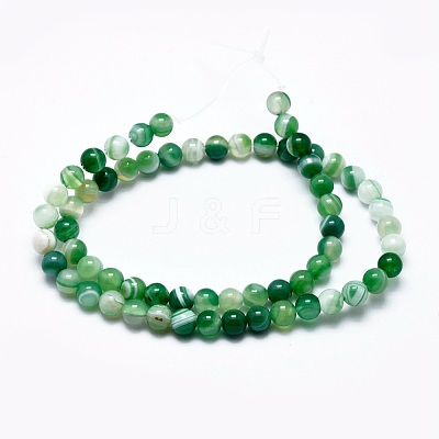 Natural Striped Agate/Banded Agate Beads Strands G-I254-03A-04-1