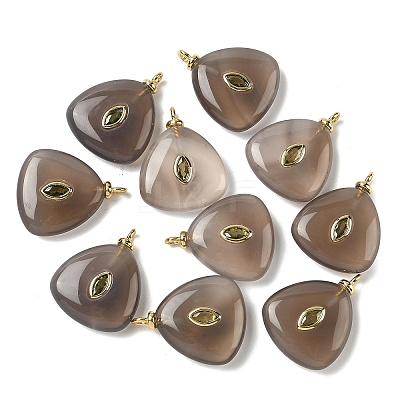 Natural Grey Agate Pendants G-H328-04G-A09-1