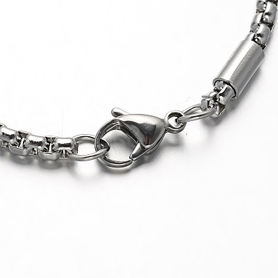 Tarnish Resistant 304 Stainless Steel Box Chain Bracelets BJEW-M125-01P-1
