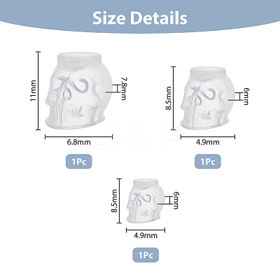 3Pcs 3 Style Halloween Skull Candle Silicone Statue Molds CAND-FH0001-04-1