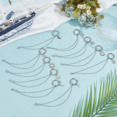 10Pcs 10 Style 304 Stainless Steel Decorative Shoe Chains FIND-AB00058-1