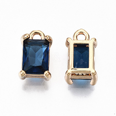 Brass Glass Rhinestone Pendants GLAA-S179-21A-RS-1