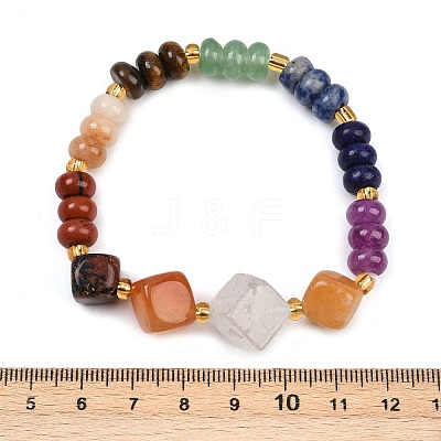 Natural & Synthetic Mixed Gemstone Beads Stretch Bracelets for Women BJEW-B146-01B-1
