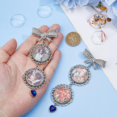 2Pcs Alloy Pendant Cabochon Settings JEWB-DC00004-1