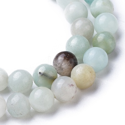Natural Flower Amazonite Round Bead Strands X-G-D608-8mm-1