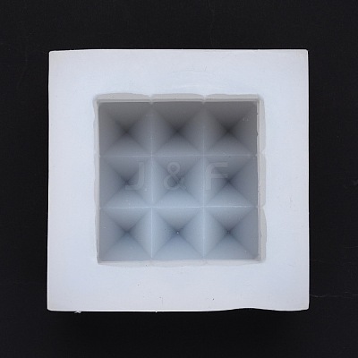 Cuboid DIY Candle Food Grade Silicone Molds with Diamond Shape Ball DIY-B034-12-1