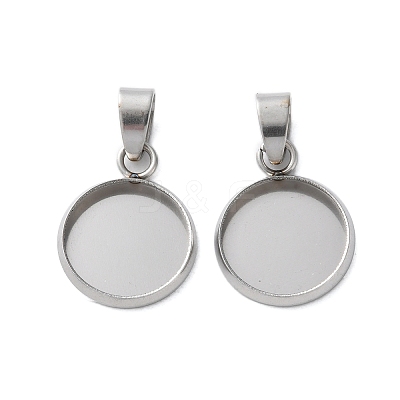 304 Stainless Steel Pendant Cabochon Settings STAS-L282-010P-04-1