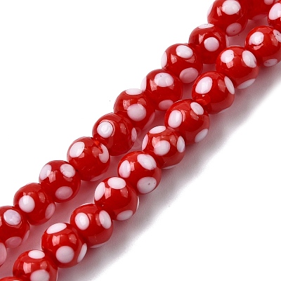 Handmade Lampwork Beads LAMP-D002-6mm-01-1