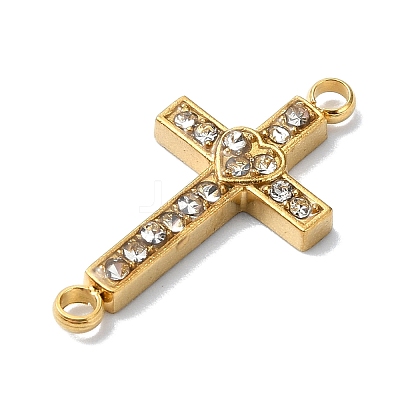 Ion Plating(IP) 304 Stainless Steel Crystal Rhinestone Connector Charms STAS-Z065-02G-02-1