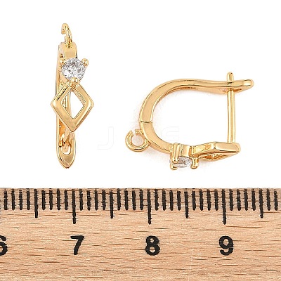 SHEGRACE Brass Micro Pave Cubic Zirconia Hoop Earring Findings XGRQ79327-932G-1