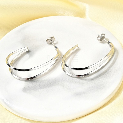 304 Stainless Steel Stud Earrings EJEW-F361-22P-1