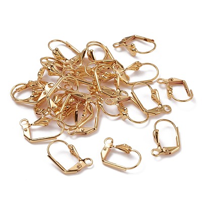 Brass Leverback Earring Findings KK-F824-006G-1