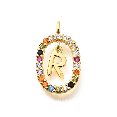 Brass Micro Pave Cubic Zirconia Pendants ZIRC-P123-01G-R02-1