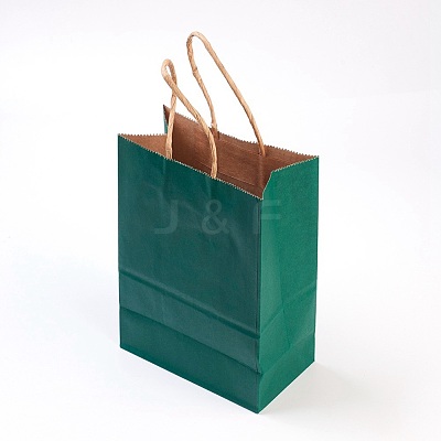 Pure Color Kraft Paper Bags AJEW-G019-09D-1