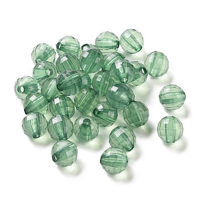 Faceted Round Transparent Acrylic Beads TACR-P053-10mm-25J-1