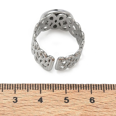 304 Stainless Steel Cuff Ring Components SA-CBA37BC-14C-P-1