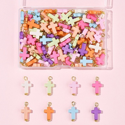 100Pcs Acrylic Pendant PALLOY-FS00039-03-1