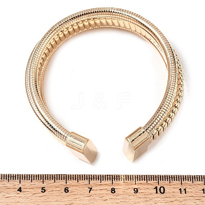 Iron Multi-strand Snake Chain Cuff Bangles for Women BJEW-P390-01C-G-1