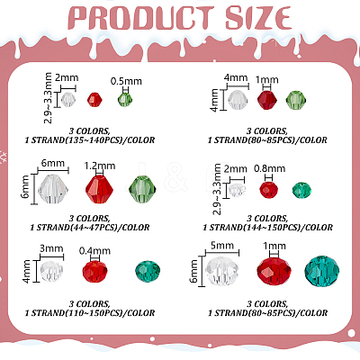 18 Strands 18 Styles Christmas Theme Transparent Glass Beads Strands GLAA-GA0002-21-1